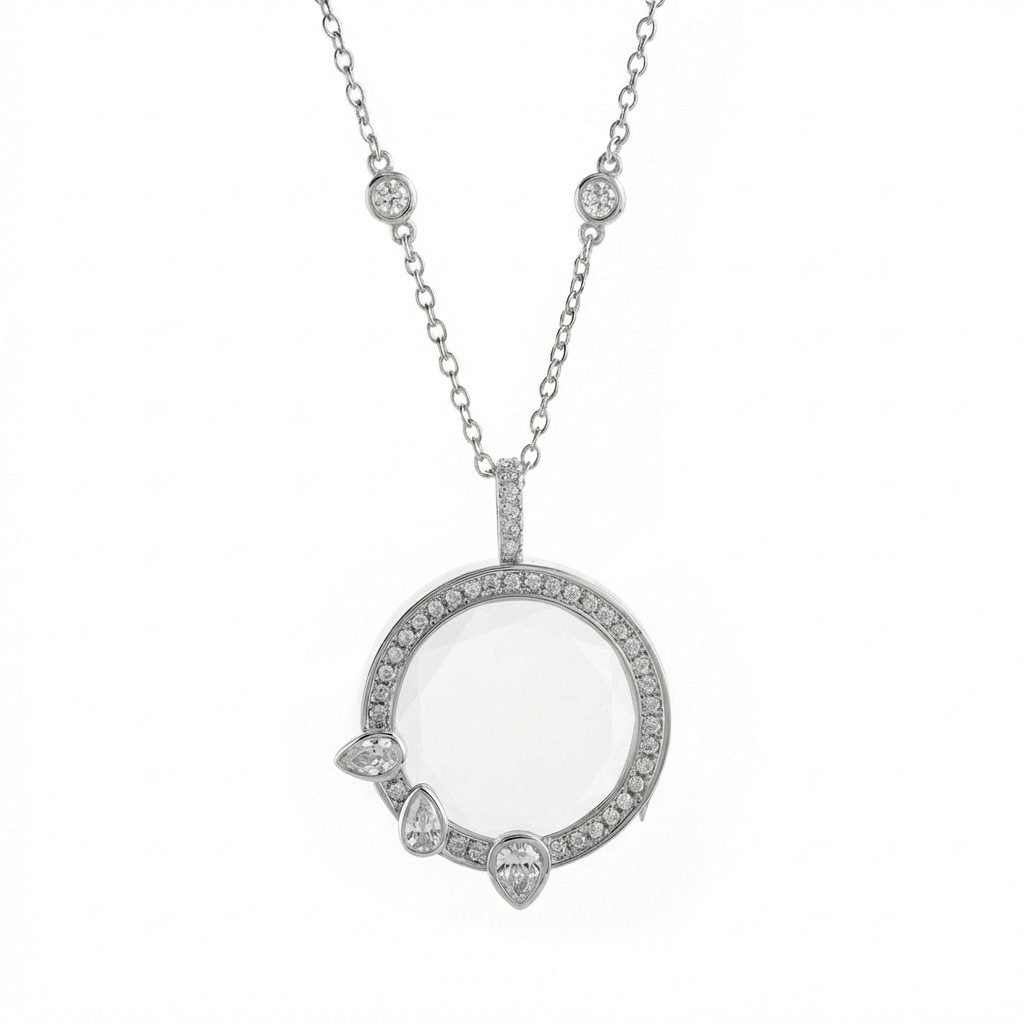 The Silver Gem Halo Locket