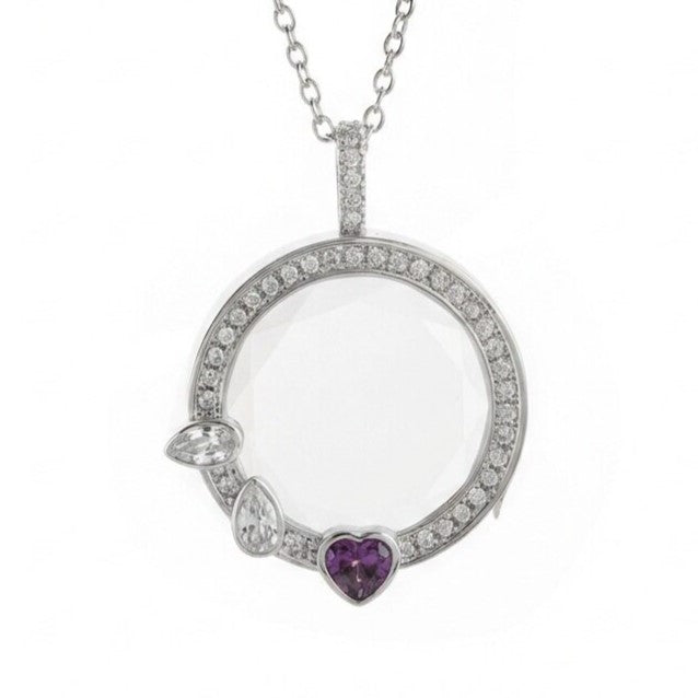 The Silver Lilac Halo Locket