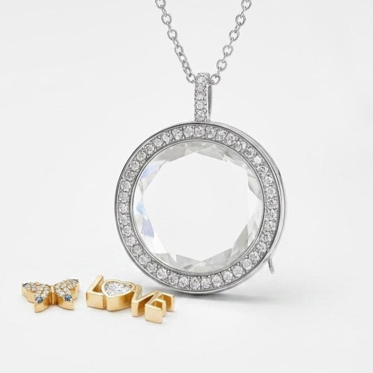 The Silver Gem Halo Locket